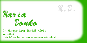 maria donko business card